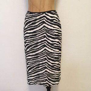 Zebra print skirt with slits on the sides @ bottom